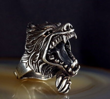 Ring Silber 925 Werwolf ab 20,0 mm 3D massiv geschwärzt - stylisch & ausgefallen