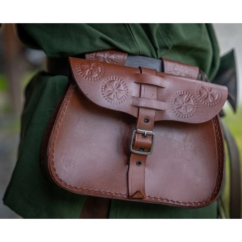 Leder gürteltasche braun - gürteltasche,