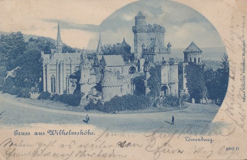 Wilhelmshöhe löwenburg litho - wilhelmshöhe,