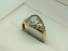 375 Gold Ring 9K Gelbgold 3,55 g Goldring Heller Stein RG 61 - 19,4 mm 9645