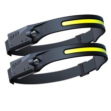 2X Stirnlampe COB+LED Kopflampe USB Wiederaufladbar Bewegungssensor 5Modi