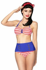 Vintage Marine Bandeau-Bikini