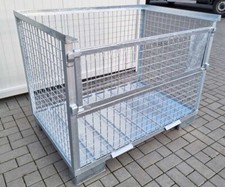 Gitterbox Industriebox mit Metallboden voll verzinkt stapelbar 1240x835x970mm
