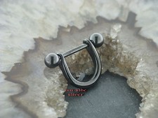 Piercing Nipple Shield STEIGBÜGEL Schwarz Black Intim Brustpiercing Bruststab