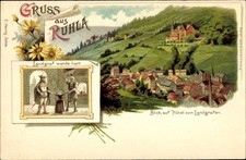 Litho Ruhla in Thüringen, Hotel zum Landgrafen, Landgraf werde... - 3773551