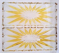 Zwei WALTHER Kristallglas MANUELA gelb Nr. 1795 Stollenplatte, Kuchenplatte