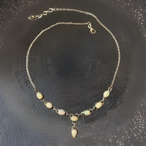 Silber opal halskette mit - opal,