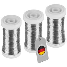 3x Myrtendraht geglüht aus Eisen in der Farbe Silber Blumendraht 100m