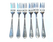 6 Kuchengabeln Bruckmann 710 Deutschmeister 90er Silber versilbert 15,5 cm