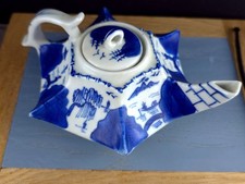 Teekanne China Vintage blau