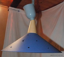BLAUE KINDERLAMPE, DECKEN-LAMPE, MOND UND STERNE, HÄNGE-LAMPE, PENDELLEUCHTE