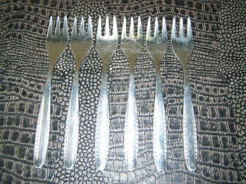Old gdr cake forks set - old, 6