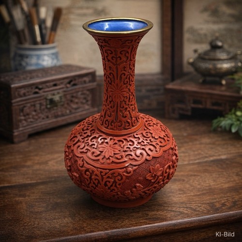 Chinesische zinnober vase - zinnober,