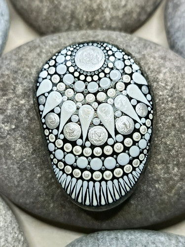 Mandala stein weiß - stein,, weiß,