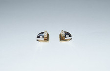 Ohrringe Ohrstecker 375 Gold mit weißen Steinen - gepunzt -