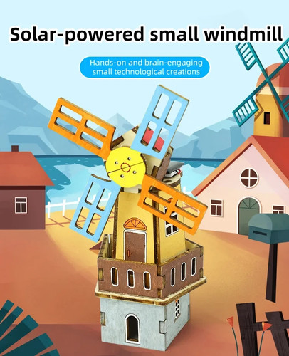 Solar windmühle bausatz holz - windmühle,