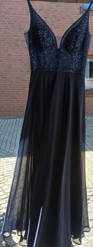 Blaues langes abendkleid - langes, aus