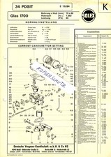 DVG,Solex,Vergaser,Fallstromvergaser 34 PDSIT,Glass 1700,Datenblatt, E 15284