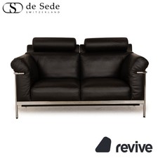 de Sede DS 560 Leder Zweisitzer Schwarz inkl. Kopfstütze Bauhaus Sofa Couch