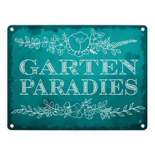 Gartenparadies metallschild - gartenparadies,