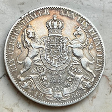 1 Vereinsthaler 1866 B, Georg  V. König von Hannover ; Silbermünze
