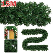 15M Buschig Weihnachtsgirlande Tannengirlande künstliche außen Deko Girlande