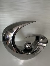 Deko Objekt in silber,  Welle mit Kugel