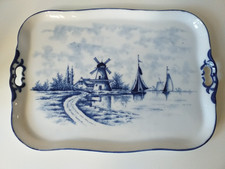 Porzellan Tablett Windmühle