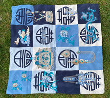 Chinesisches seidentuch Fabelhaftes Seide Tuch Halstuch Schal 90x90cm Blau