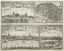 Duisburg Emmerich Kleve Gennep Original Kupferstich Braun Hogenberg 1575