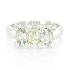 Kupfer Turmalin Silber Ring