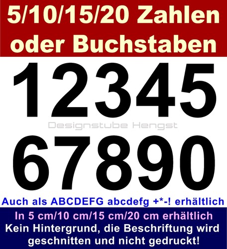 Zahl oder klebebuchstabe - oder,