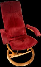 Sessel Moizi 14 mit Hocker und Pendelkissen, Dunkelrot, mit Gebrauchsspuren 