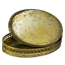 2er Set Ovales Metall Tablett