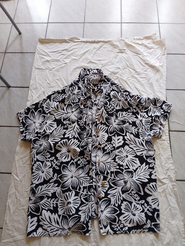 Bluse vintage schwarz weiß - 52,
