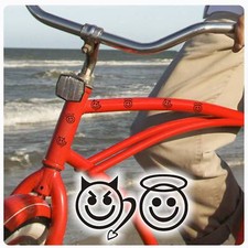 Engel + Teufel Aufkleber Fahrradaufkleber Sticker Smile Fahrrad Aufkleber F018 