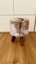 Hocker Ziegenfell Teak 43H X