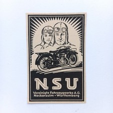 1929 NSU Automobile Motorräder Werbeanzeige Werbung Reklame Advertising