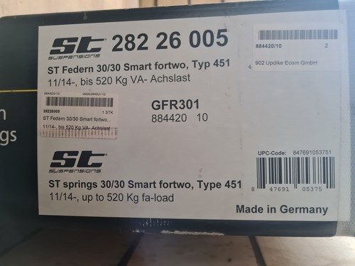 Smart 451 tieferlegungsfedern - 451,