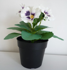 Ikea Fejka Stiefmütterchen Topfpflanze Kunstpflanze künstlich weiß violett lila