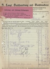 Rechnung Langs Buchhandlung