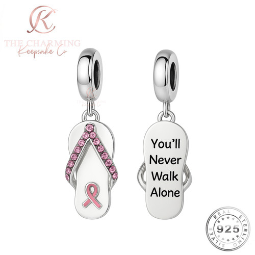 Rosa krebs band charm echt - rosa,