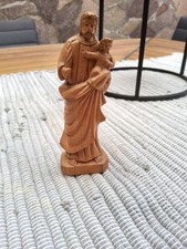 Holz Statue Kirchliches Motiv Josef mit Kind