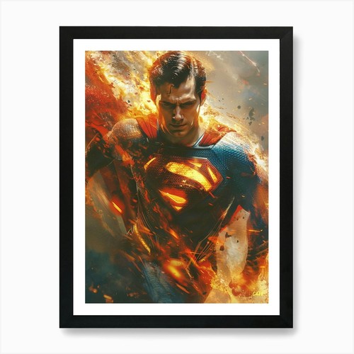 Superman kunstdruck gerahmt - superman,