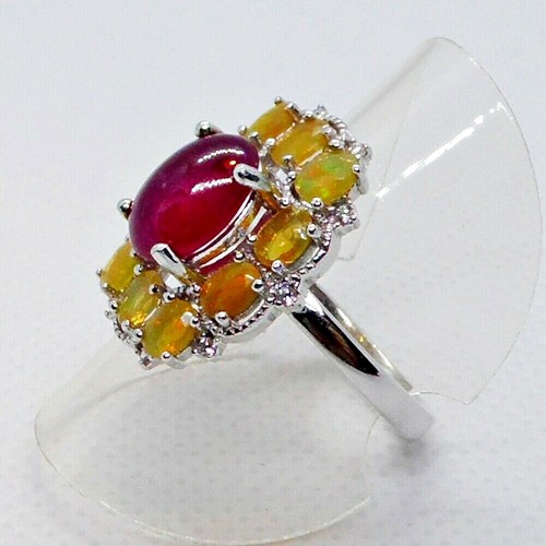 Cabochon rubin feuer opal - rubin, feuer-opal