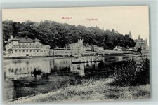 39137821 - 8250 Meissen Ruderboot-Riemen-Vierer Dampfschiff Frachtschiff Ufer