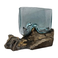 Design Schale Glas auf Holz