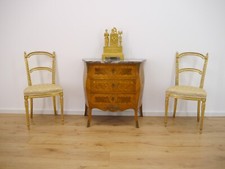 Barock Rokoko Kommode florale Intarsien Marmorplatte Bronze Beschläge um 1900