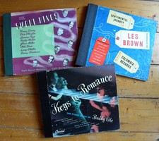 ORIG. Plattenalbum Schellackplatten-3 Stk. SWING-JAZZ-SWEET-LEER 78rpm Schellack