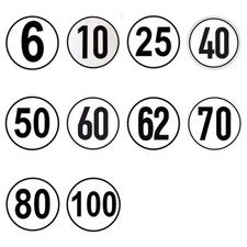 Bender Geschwindigkeitsschild 6 km/h 200mm 10 25 40 50 60 62 70 80 100